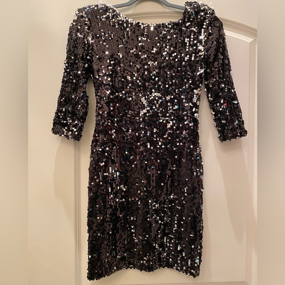 Braque Label XS black sequin low back mini dress